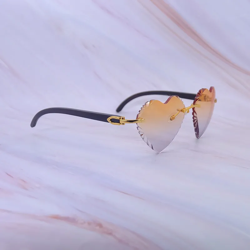 Heart-Shaped Carti All Black Buffs ( Diamond-Cut/ Orange and Blue Tint)