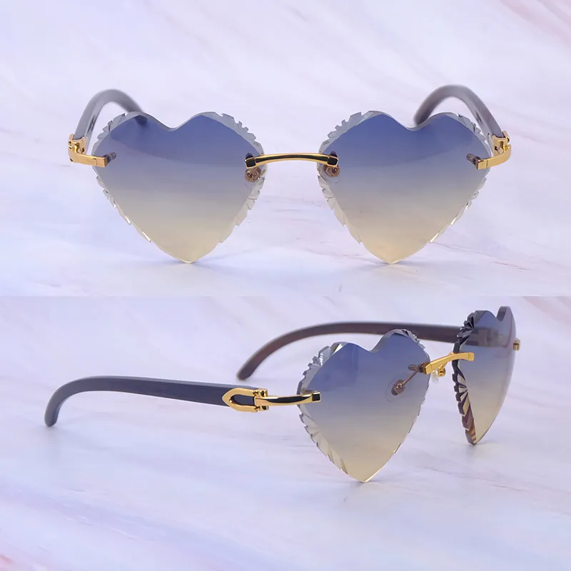 Heart-Shaped Carti All Black Buffs ( Diamond-Cut/ Dark Blue and Tan Tint)