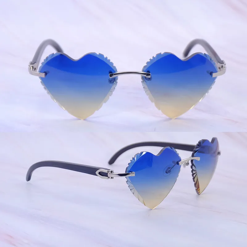 Heart-Shaped Carti All Black Buffs ( Diamond-Cut/ Blue and Tan Tint)