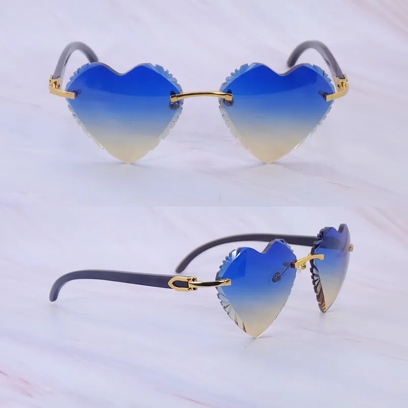 Heart-Shaped Carti All Black Buffs ( Diamond-Cut/ Blue and Tan Tint)