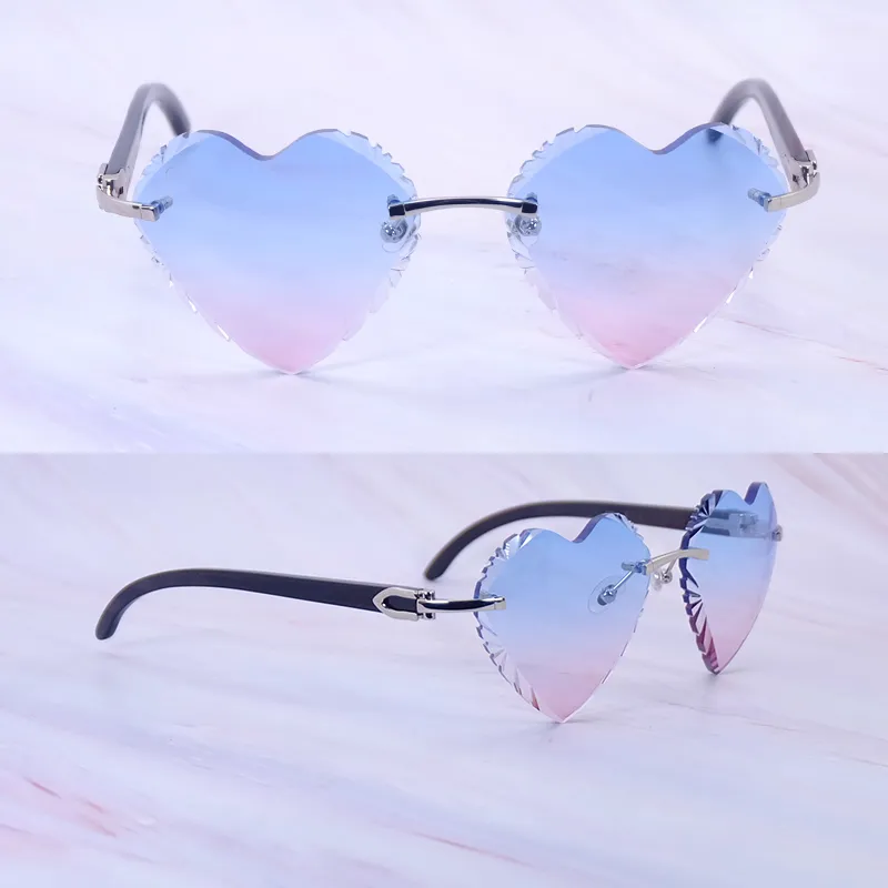 Heart-Shaped Carti All Black Buffs ( Diamond-Cut/ Blue and Pink Tint)