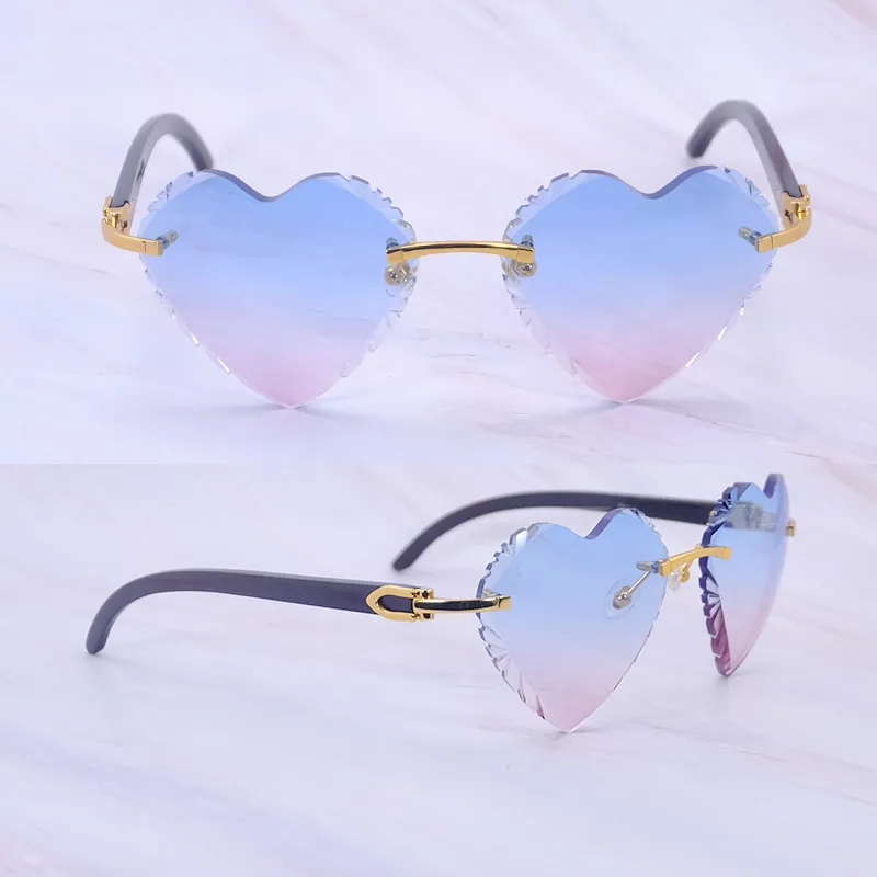 Heart-Shaped Carti All Black Buffs ( Diamond-Cut/ Blue and Pink Tint)