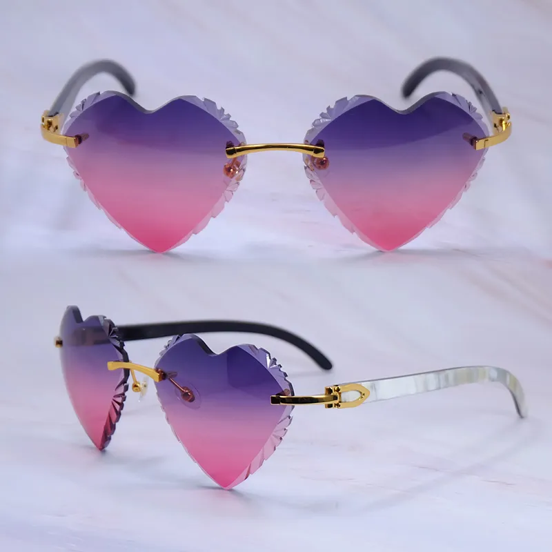 Heart-Shaped Carti White and Black Marble Buffs ( Diamond-Cut/ Purple and Pink Tint)