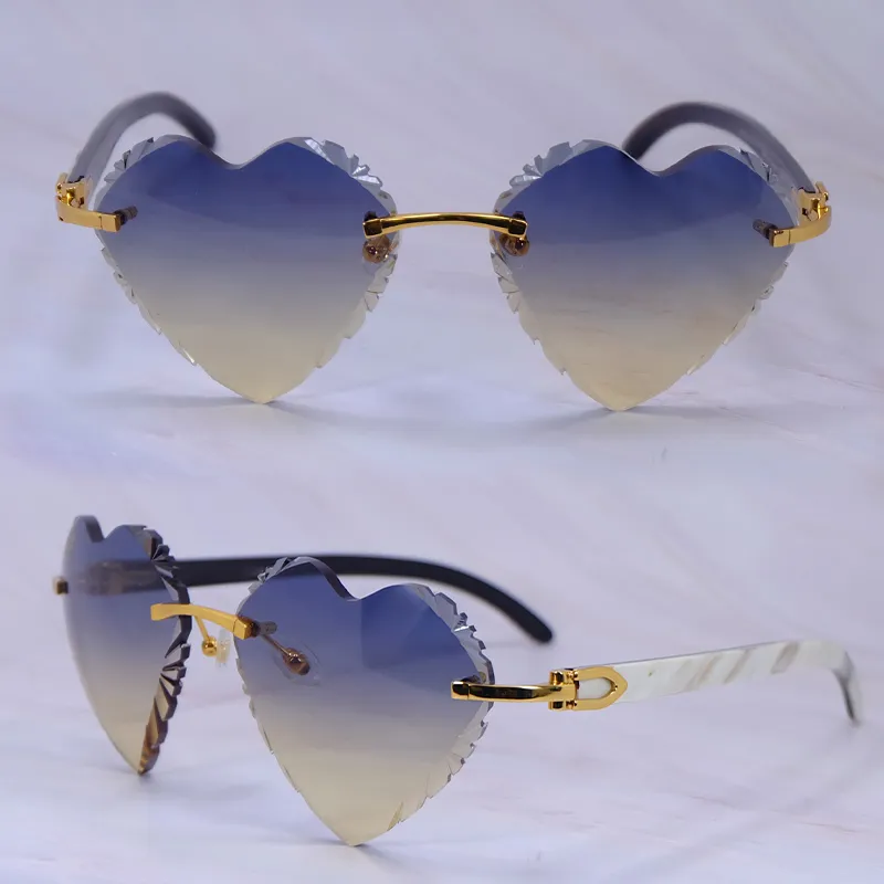 Heart-Shaped Carti White and Black Marble Buffs ( Diamond-Cut/ Dark Blue and Tan Tint)