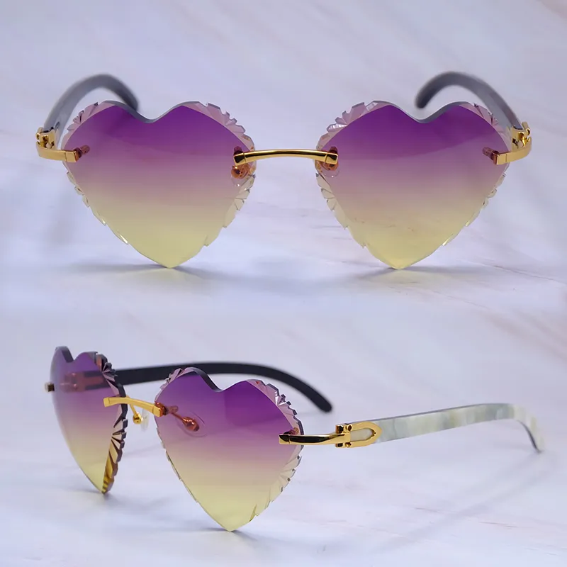 Heart-Shaped Carti White and Black Marble Buffs ( Diamond-Cut/ Purple and Tan Tint)