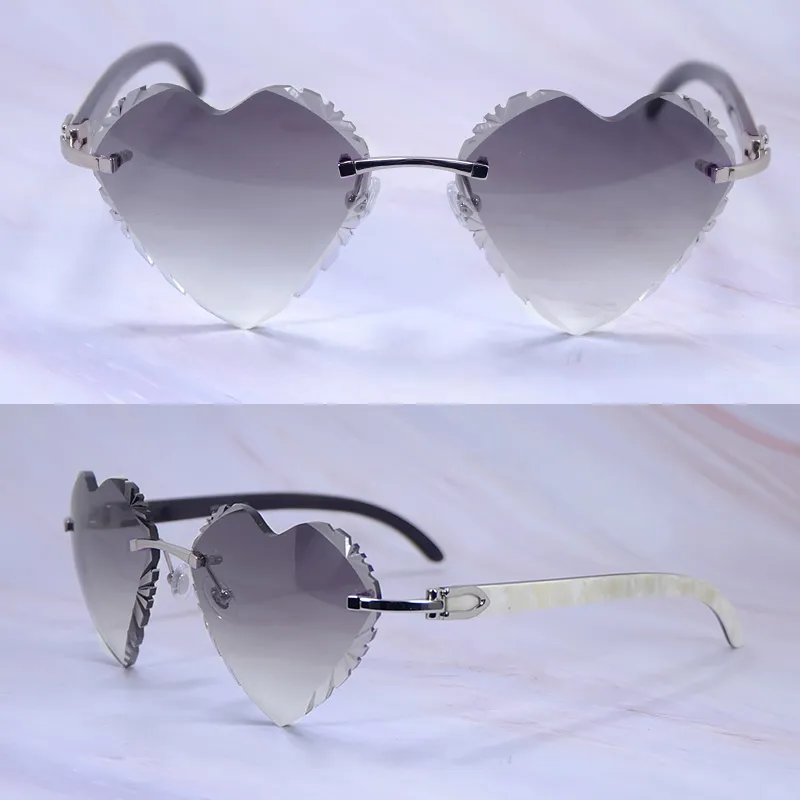 Heart-Shaped Carti White and Black Buff ( Diamond-Cut/ Black Tint)