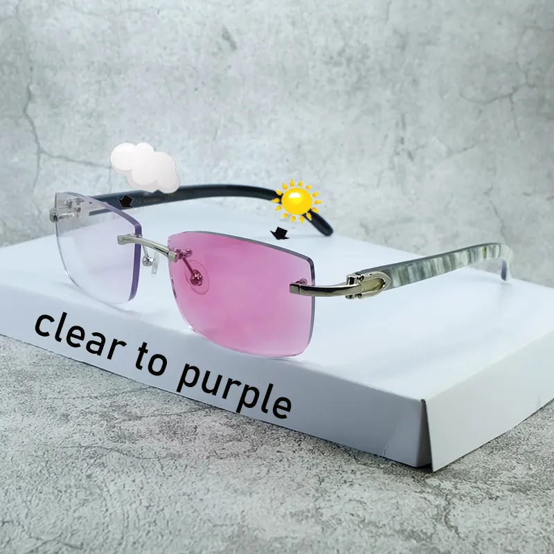 Photochromic Marble Carti White and Black Buffs (Pink Tint)