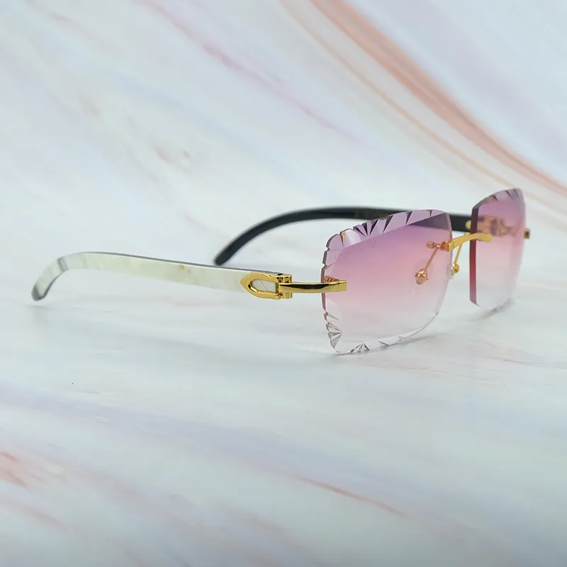 Shark Cut Carti White and Black Marble Buffs (Pink Tint)