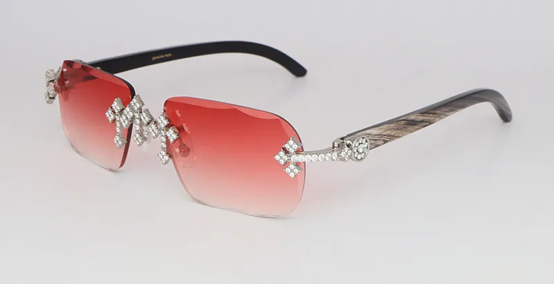 Triple Cross White Moissanite Diamonds Carti Mixed Black Buffs (Diamond Cut/ Red Tint)