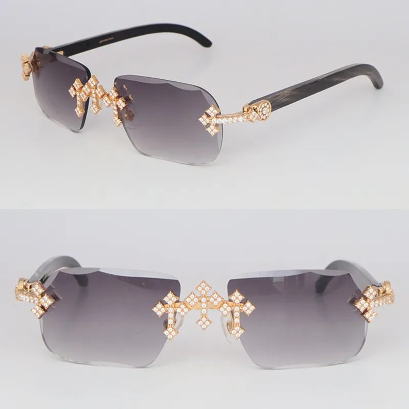 Triple Cross White Moissanite Diamonds Carti Mixed Black Buffs (Diamond Cut/ Black Tint)