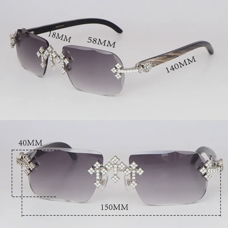 Triple Cross White Moissanite Diamonds Carti Mixed Black Buffs (Diamond Cut/ Black Tint)