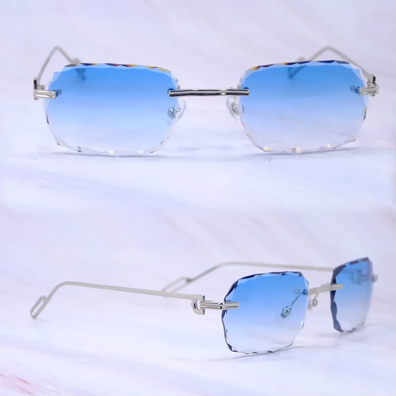 Diamond Cut Octo Aviator Carti C Wires (Blue Tint)