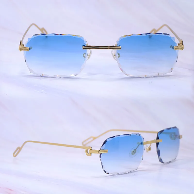 Diamond Cut Octo Aviator Carti C Wires (Blue Tint)