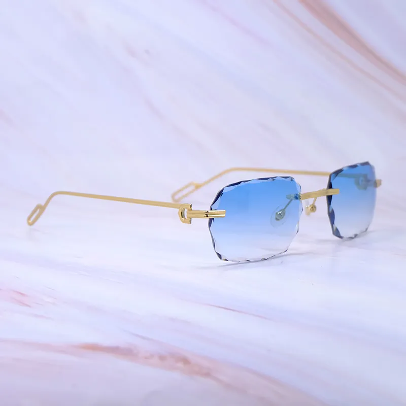 Diamond Cut Octo Aviator Carti C Wires (Blue Tint)