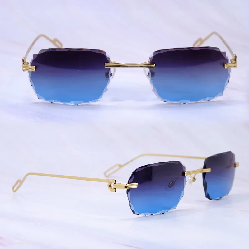 Diamond Cut Octo Aviator Carti C Wires (Dark Blue Tint)