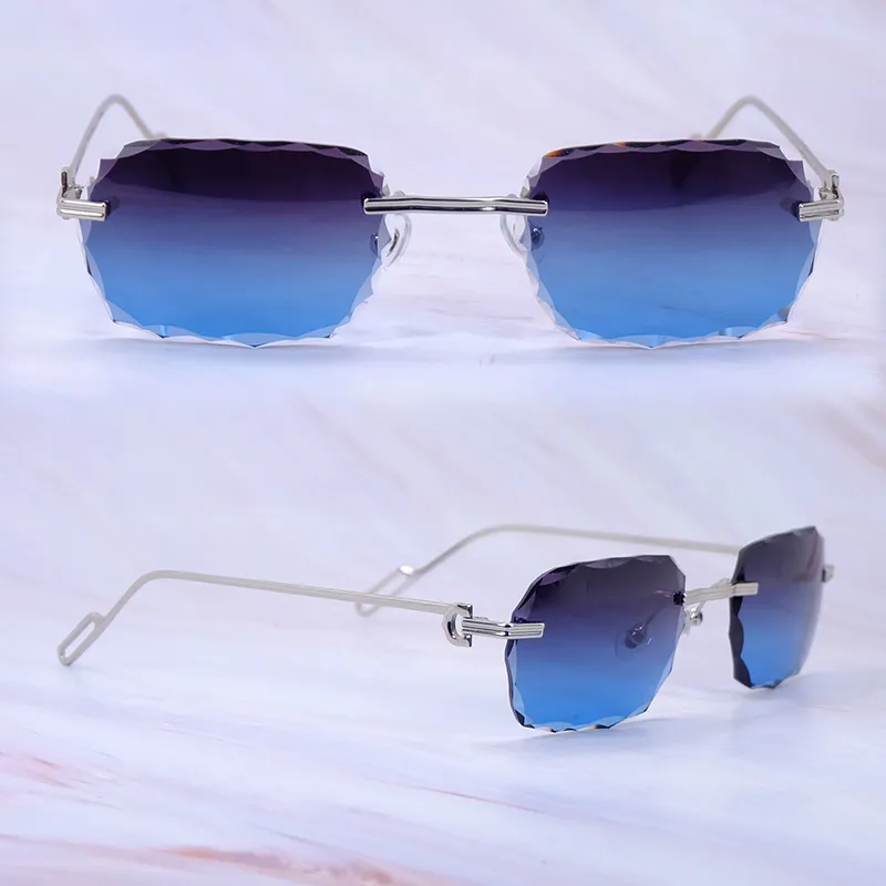 Diamond Cut Octo Aviator Carti C Wires (Dark Blue Tint)