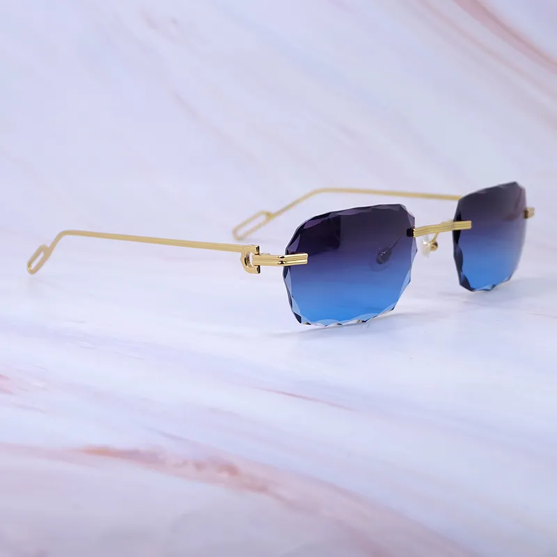Diamond Cut Octo Aviator Carti C Wires (Dark Blue Tint)