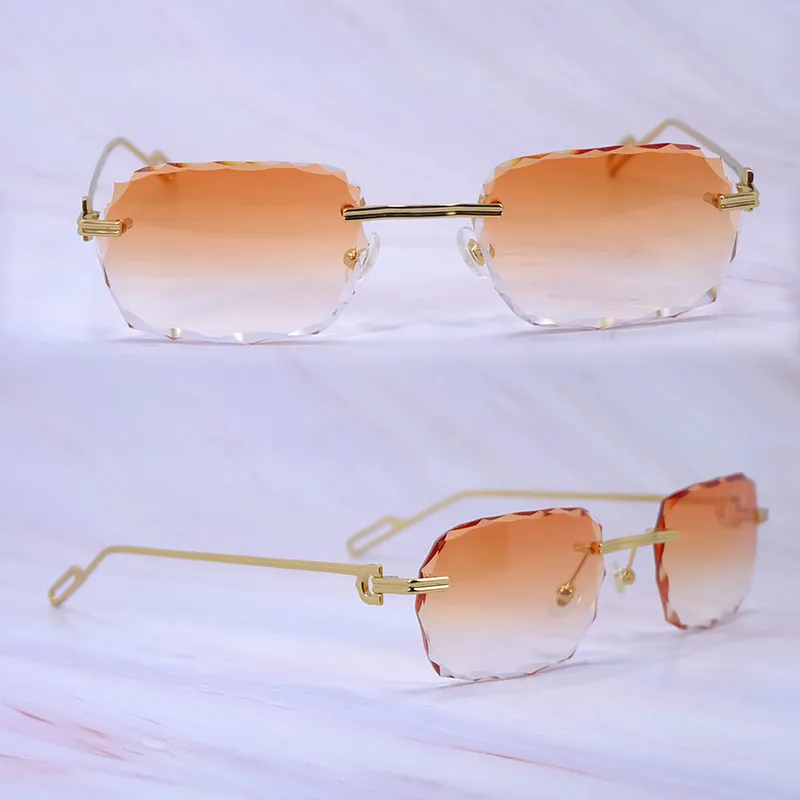 Diamond Cut Octo Aviator Carti C Wires (Orange Tint)