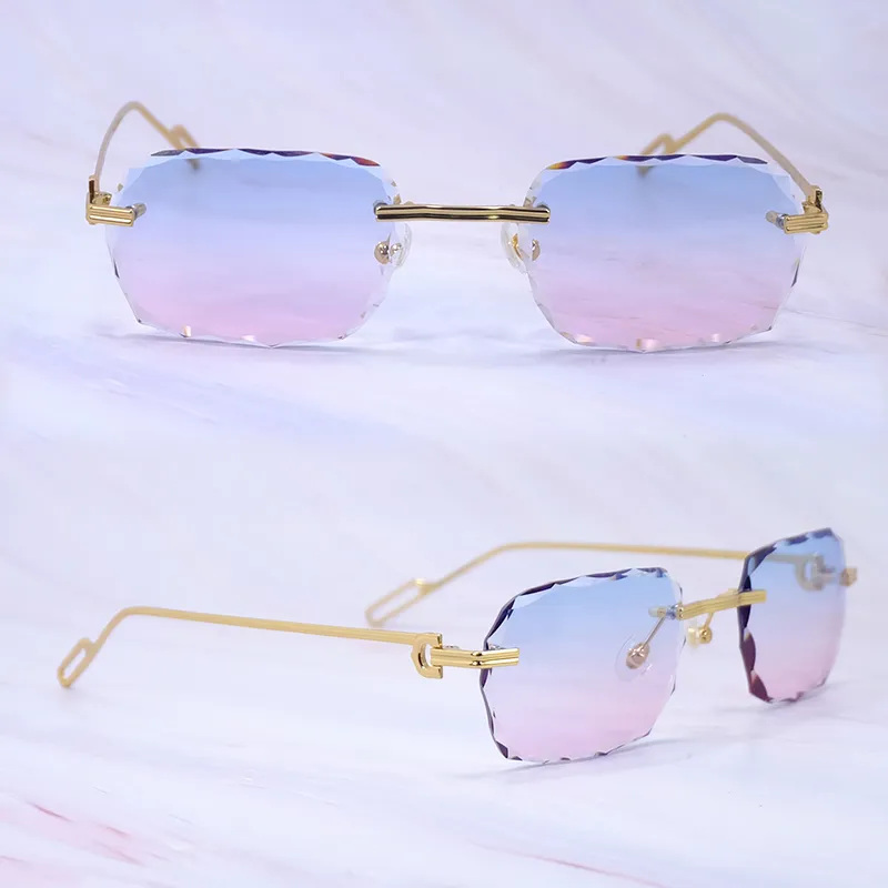 Diamond Cut Octo Aviator Carti C Wires (Blue and Pink Tint)