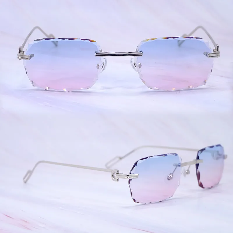 Diamond Cut Octo Aviator Carti C Wires (Blue and Pink Tint)