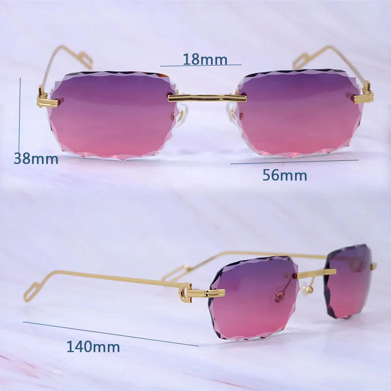 Diamond Cut Octo Aviator Carti C Wires (Purple and Pink Tint)