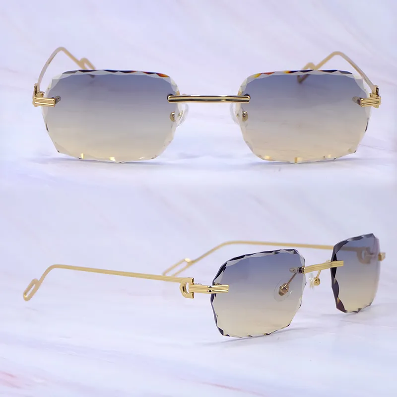 Diamond Cut Octo Aviator Carti C Wires (Blue and Tan Tint)