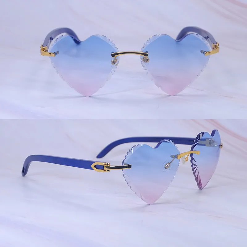 Heart Shaped Carti Blue Woods (Diamond Cut/ Blue and Pink Tint)