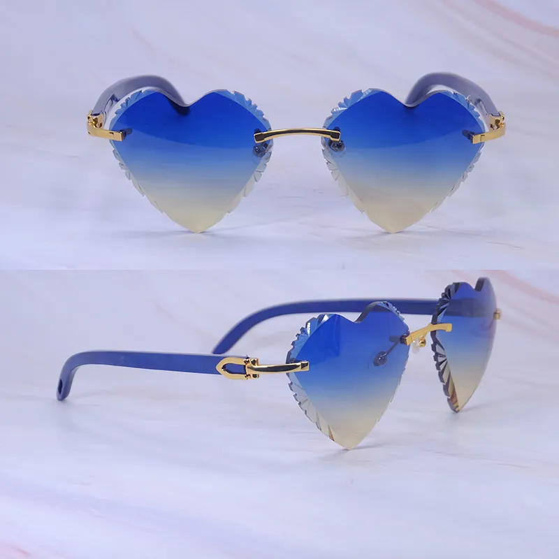 Heart Shaped Carti Blue Woods (Diamond Cut/ Blue and Tan Tint)