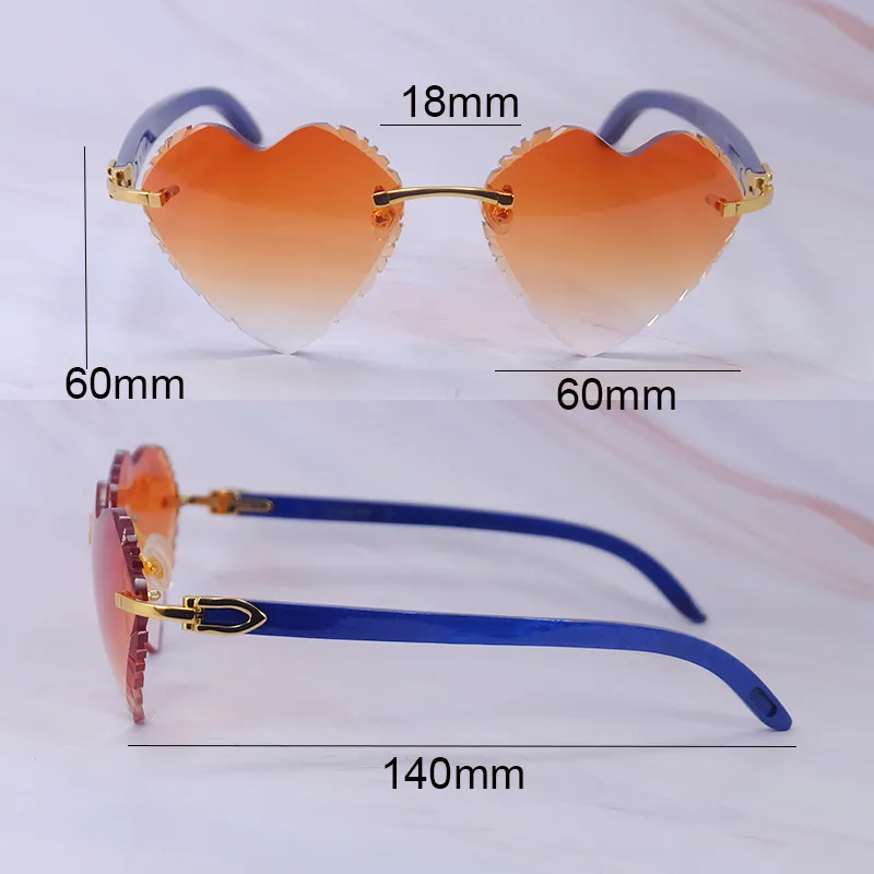 Heart Shaped Carti Blue Woods (Diamond Cut/Orange Tint)
