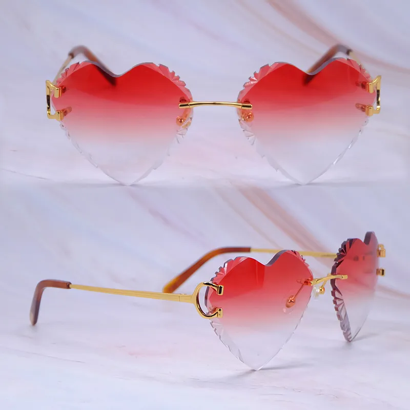 Heart Shaped Carti Big C Wires (Diamond Cut / Red Tint)