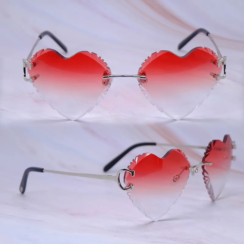 Heart Shaped Carti Big C Wires (Diamond Cut / Red Tint)