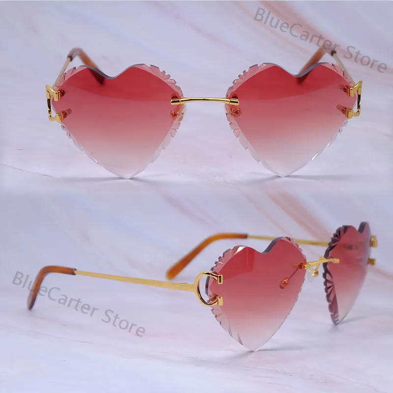Heart Shaped Carti Big C Wires (Diamond Cut /Dark Red Tint)