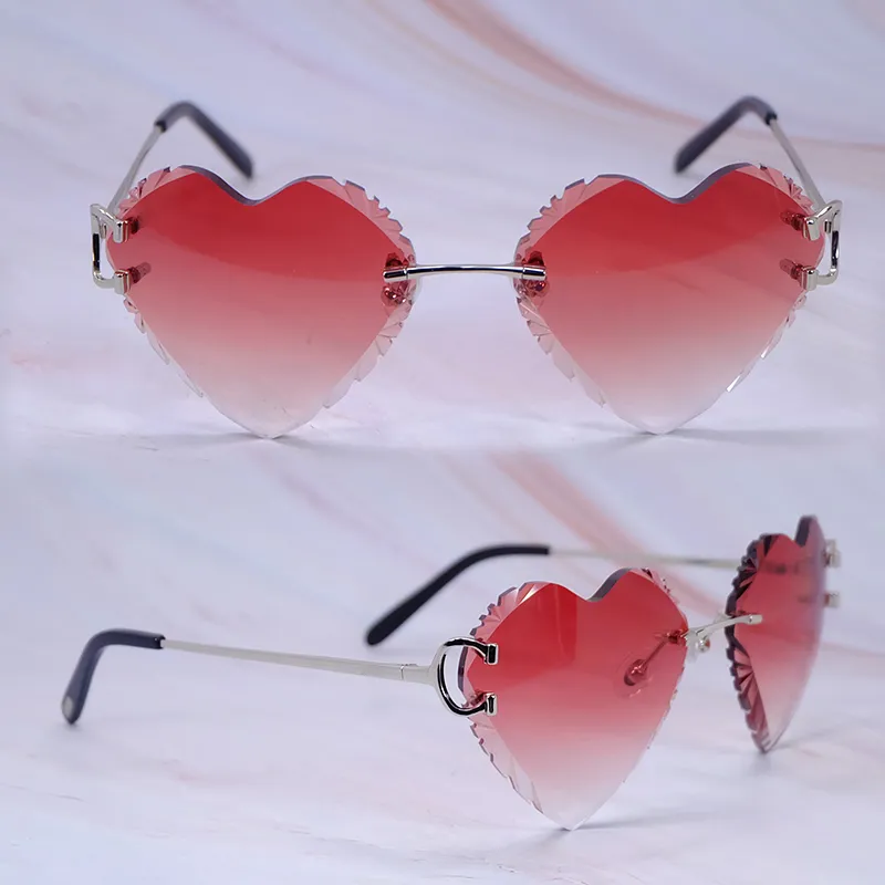 Heart Shaped Carti Big C Wires (Diamond Cut /Dark Red Tint)
