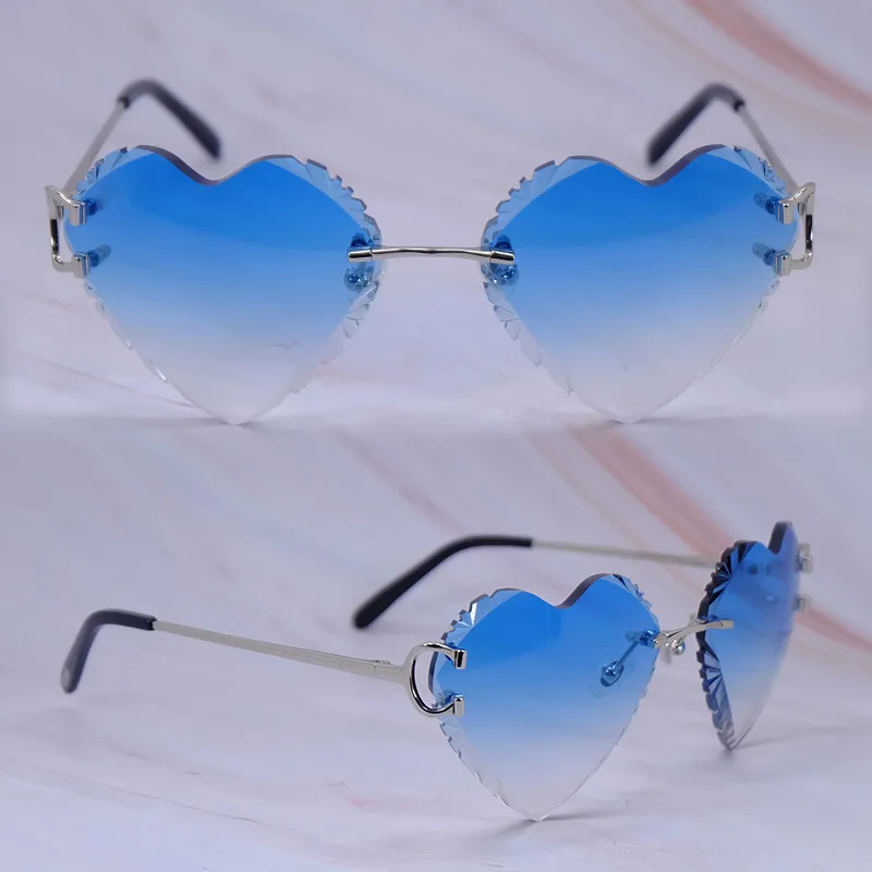 Heart Shaped Carti Big C Wires (Diamond Cut /Blue Tint)