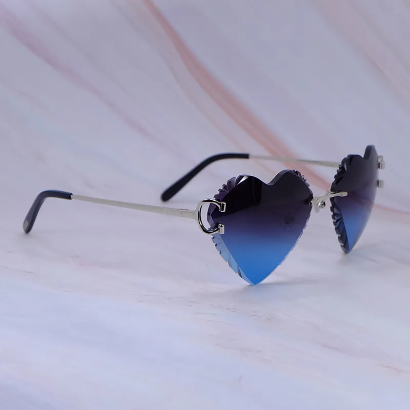 Heart Shaped Carti Big C Wires (Diamond Cut /Dark Blue Tint)