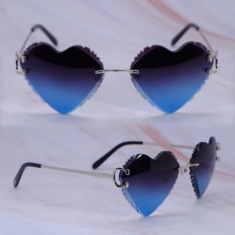 Heart Shaped Carti Big C Wires (Diamond Cut /Dark Blue Tint)