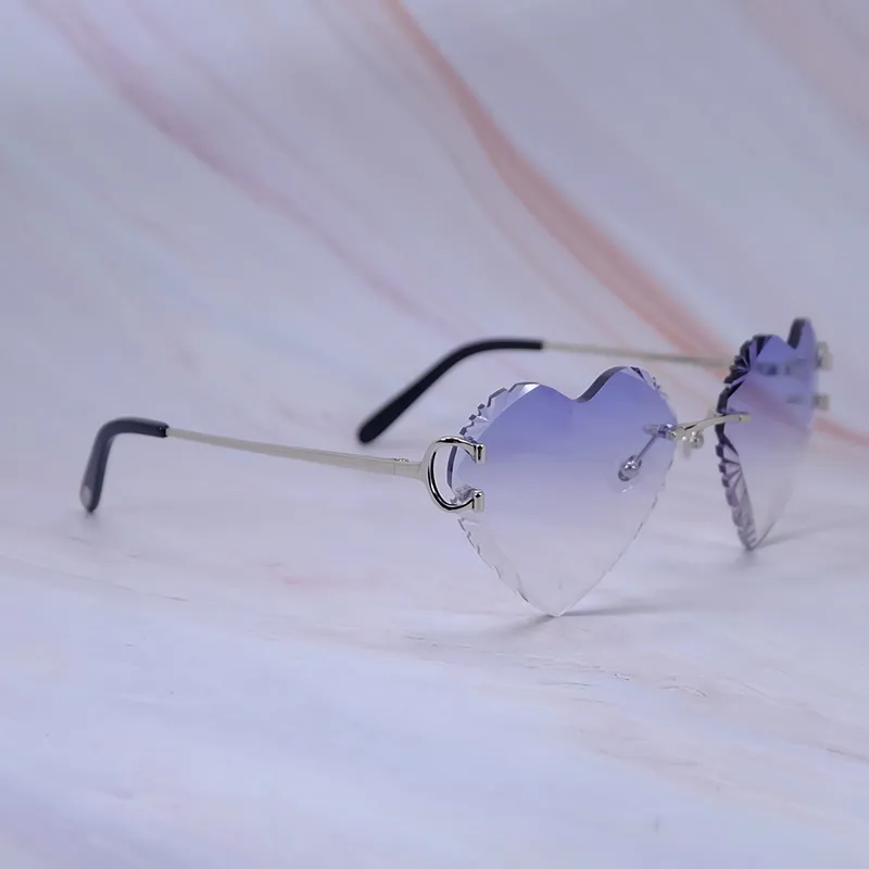 Heart Shaped Carti Big C Wires (Diamond Cut /Lavender Tint)