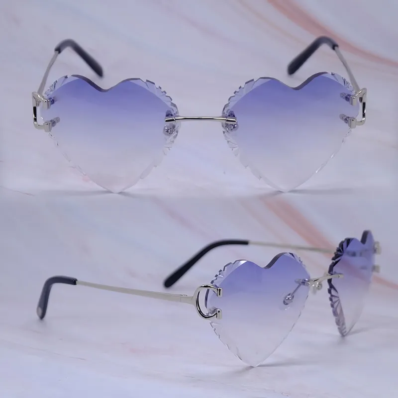 Heart Shaped Carti Big C Wires (Diamond Cut /Lavender Tint)