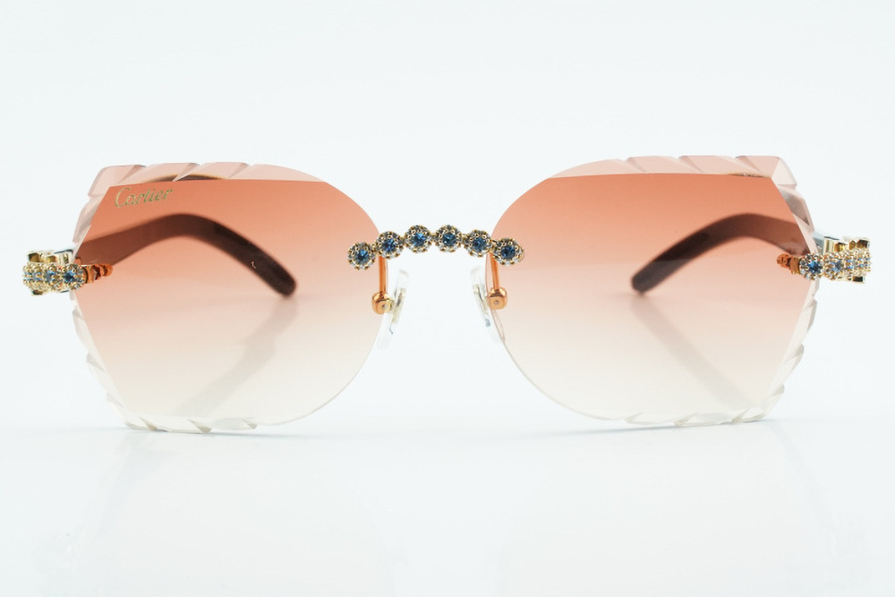 Custom Carti White and Black Buffs – Diamond Cut Red Butterfly Lens | White and Black Buffalo Horn | Crystal Flower Frame