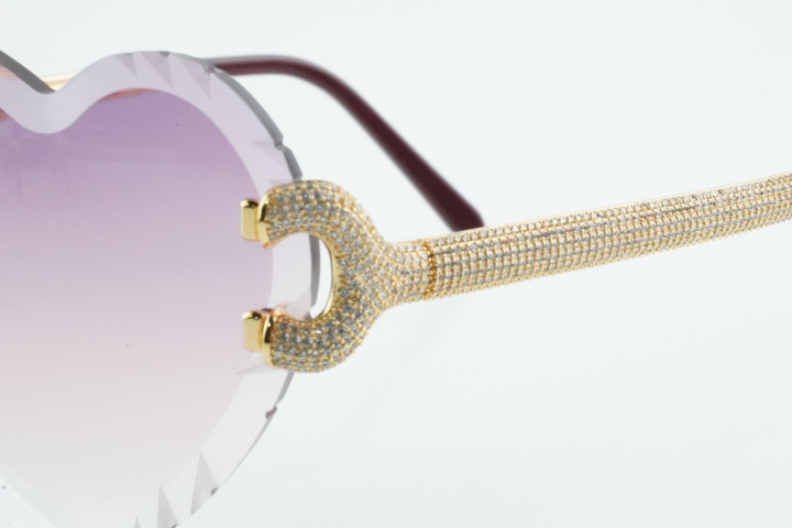 Diamond Heart Shaped Big C Cartis (Diamond Cut/Purple Tint)