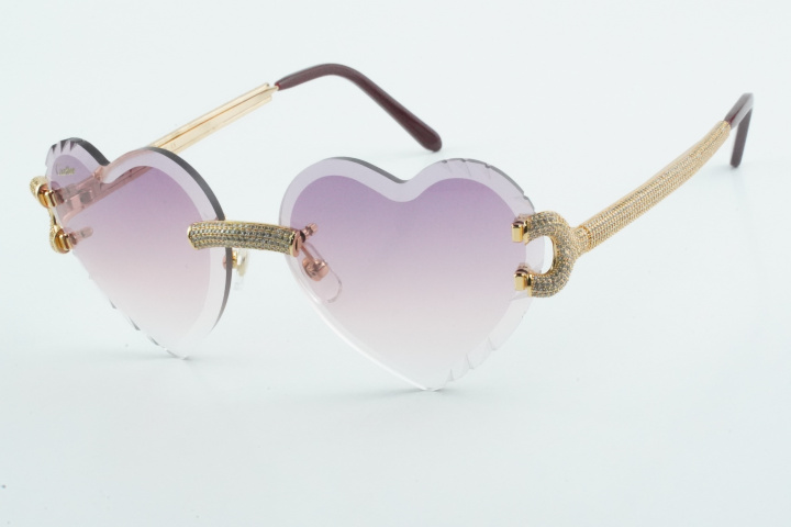 Diamond Heart Shaped Big C Cartis (Diamond Cut/Purple Tint)
