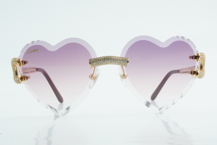 Diamond Heart Shaped Big C Cartis (Diamond Cut/Purple Tint)