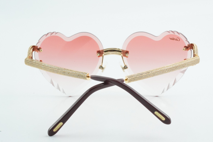 Diamond Heart Shaped Big C Cartis (Diamond Cut/Pink Tint)