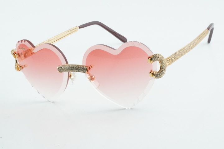 Diamond Heart Shaped Big C Cartis (Diamond Cut/Pink Tint)