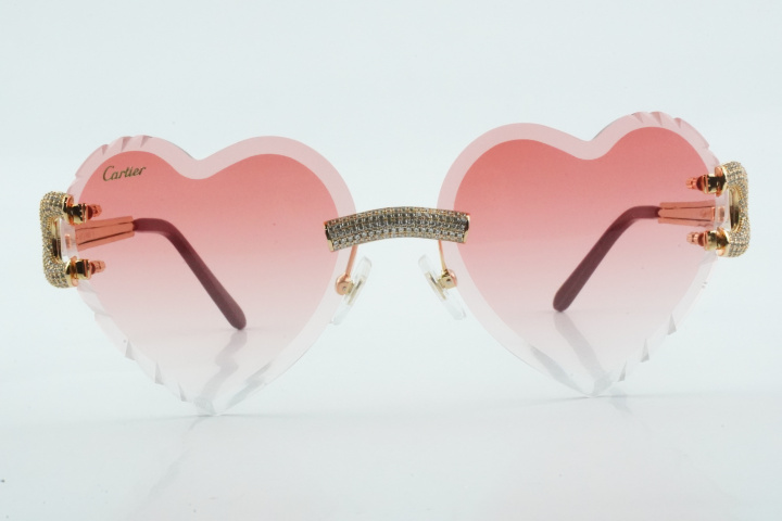 Diamond Heart Shaped Big C Cartis (Diamond Cut/Pink Tint)