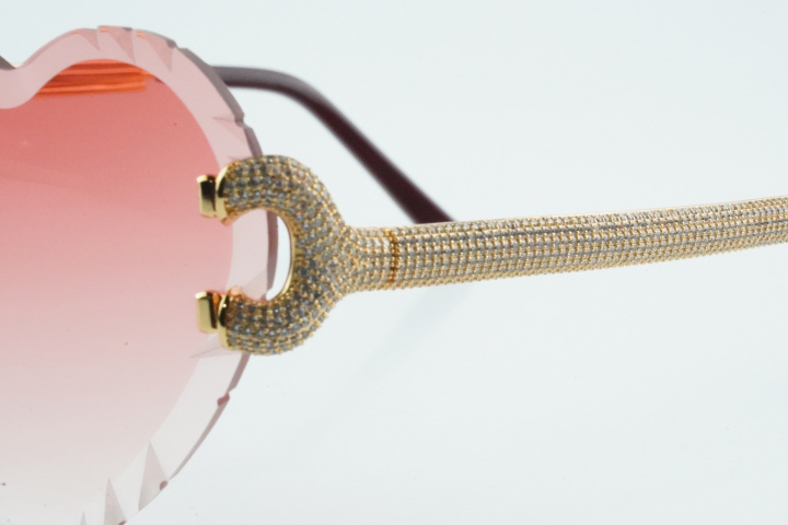 Diamond Heart Shaped Big C Cartis (Diamond Cut/Pink Tint)