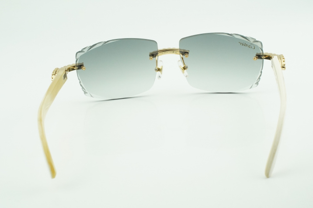 White Moissanite Diamond Carti All White Buffs (Diamond Cut/ Grey Tint)