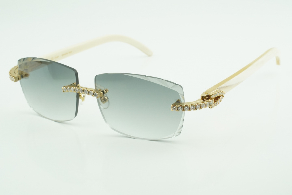 White Moissanite Diamond Carti All White Buffs (Diamond Cut/ Grey Tint)
