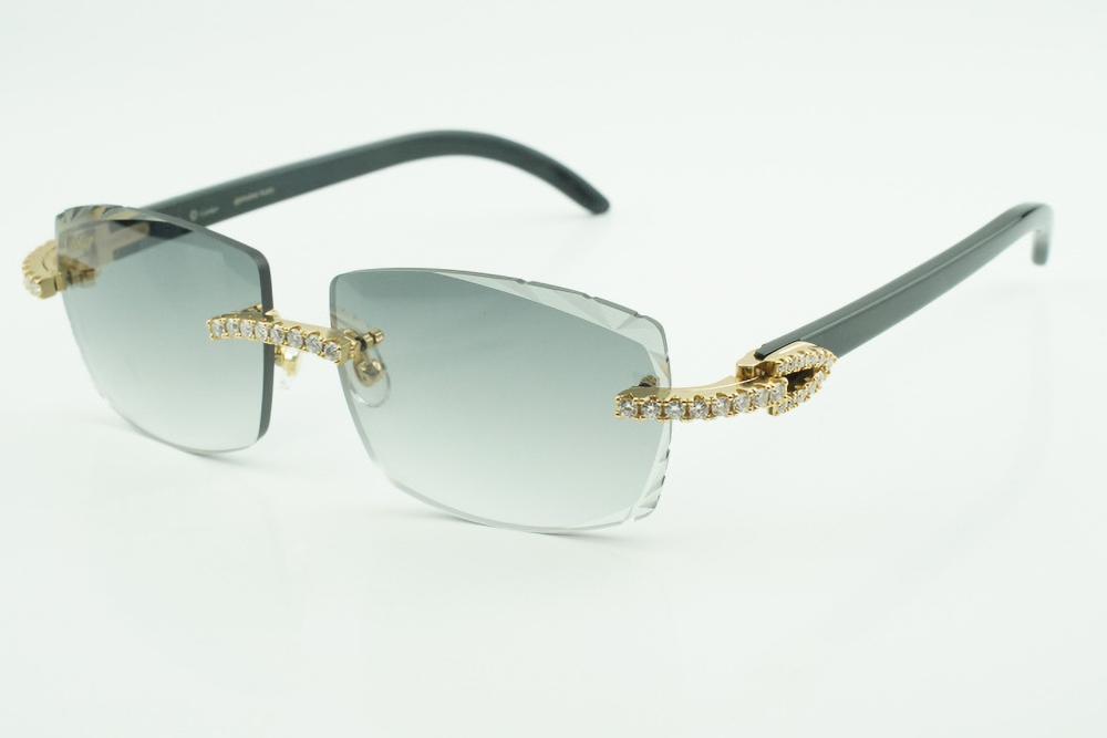 White Moissanite Diamond Carti All Black Buffs (Diamond Cut/ Grey Tint)