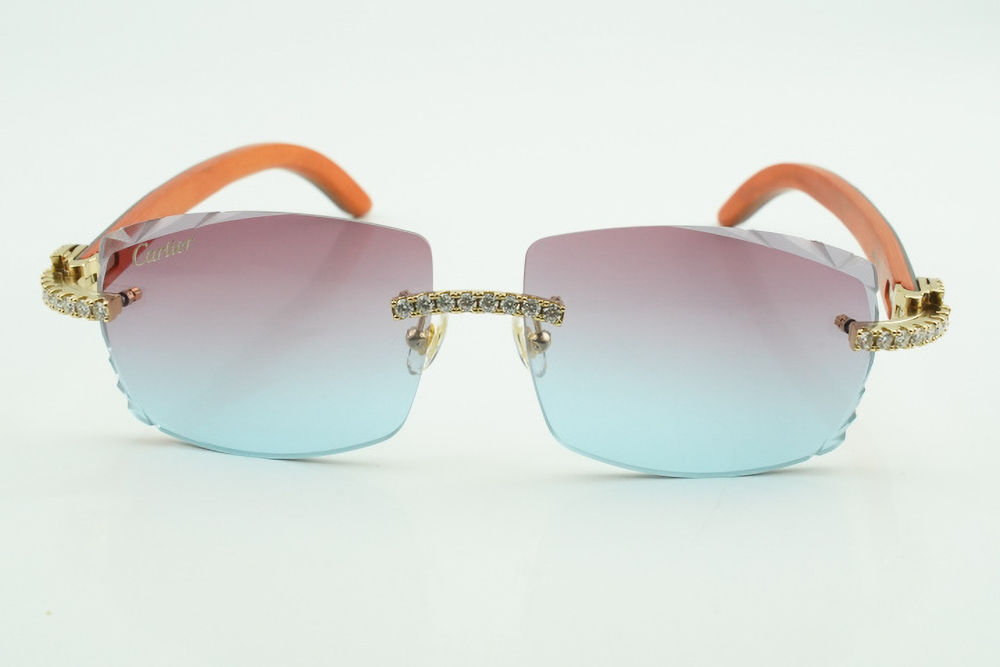 White Moissanite Diamond Carti Orange and Black Woods (Diamond Cut/ Purple and Blue Tint)